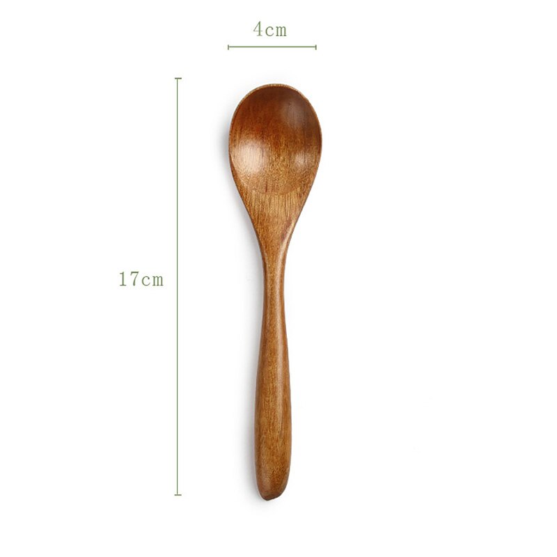 de cuchara de sopa de leche con miel de madera maciza, vajilla de madera con mango largo, cuchara para agitar el café, palo, juegos de accesorios de cocina: 7