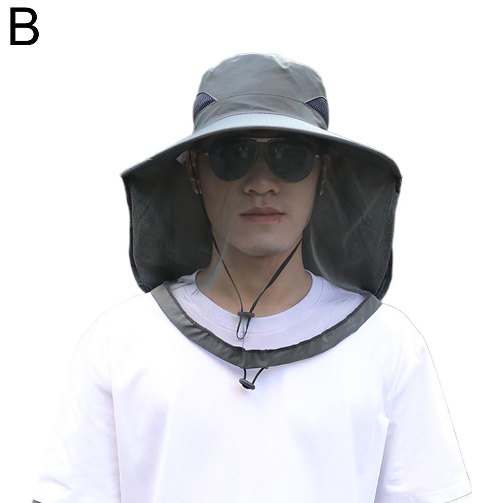 Opvouwbare muggenhoed met verborgen net Mesh Repellent Insect Bee Protection Casual Outdoor Zonnebrandcrème Vismuts Panamahoed: Donkergrijs