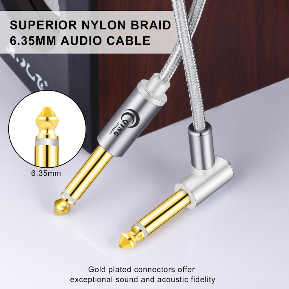 Gitaar Lood Kabel 6.35Mm 1/4 "Jack Nylon Gevlochten Gitaar Instrument Kabel Voor Elektrische Gitaar Bas Keyboard Mandoline Mengen bureaus