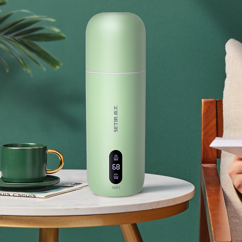 220V przenośne elektryczne czajnik podgrzewany kubek 350ML regulacja temperatury butelki wody inteligentny czajnik wodny kubek termiczny o niskiej mocy: AU