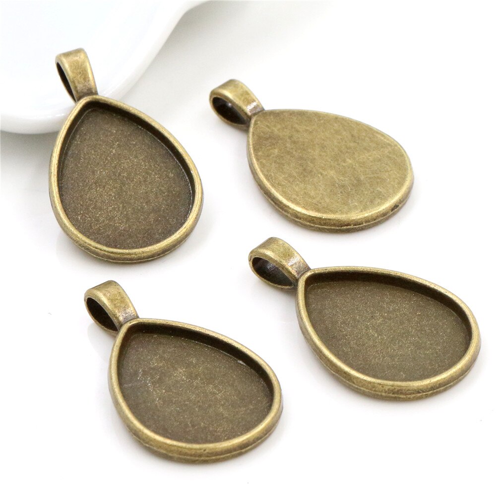 10pcs 18x25mm Inner Size 4 Colors Style Cameo Cabochon Base Setting Charms Pendant necklace findings: C3-14