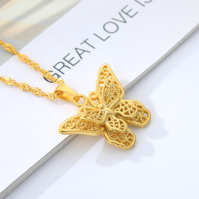 Collar de cadena con forma de mariposa para mujer, Gargantilla, color dorado y plateado,