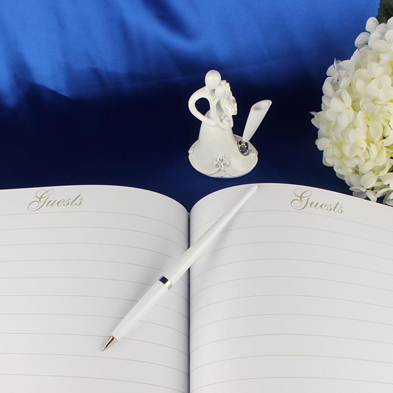 MeterMall Romantic Bride Groom White Wedding Signature Guest Books Engagement Anniversary Guestbook Album Party Decor Supplies