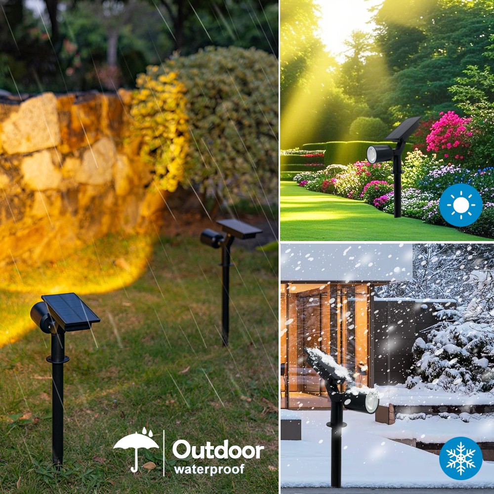 LED-spots op zonne-energie Buiten waterdicht Ultra Bright Sunset Spot Landscape Wandlamp voor boomvlag gazon tuinverlichting
