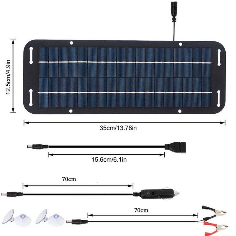 Zestaw 12v paneli słonecznych,  ip65 wodoodporne ładowarki solarne, przenośny zestaw do ładowania zasilany energią słoneczną, wysokowydajna ładowarka akumulatorów samochodowych