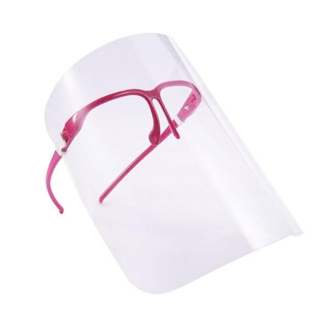 Máscara de plástico transparente con visera protectora para adultos y niños, máscara que cubre la cara, transparente, 10 Uds.: fuchsia