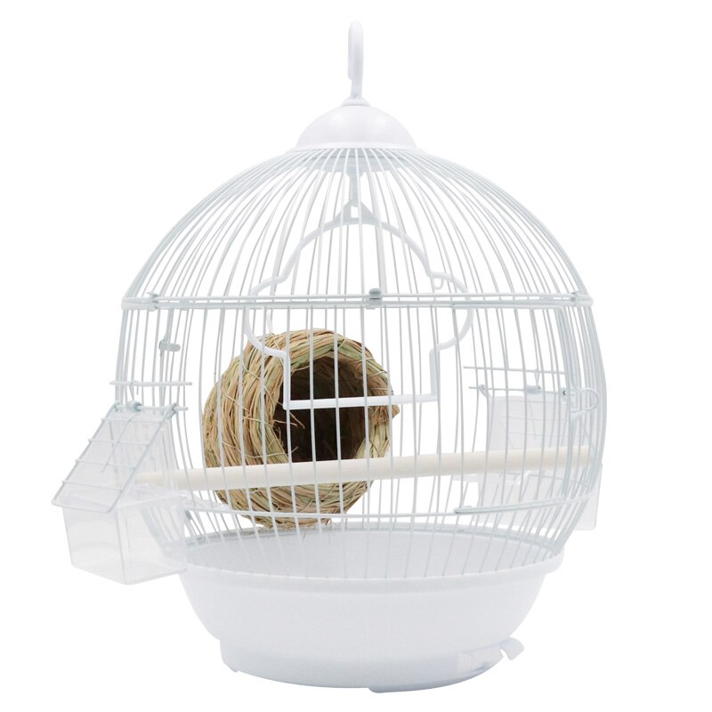 Round Bird Cage With Feeder Full Set Plastic Bird House Cage Bird Carrier For Small Birds All-Round Ventilation Can Be Detached
