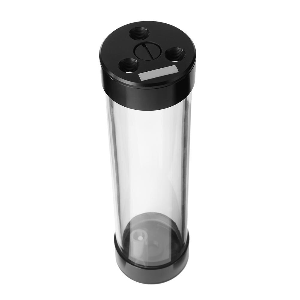 234mm Cylinder Reservoir Water Tank Water Cooling Kit for PC Liquid Cooling,Hole location: G1 / 4 thread * 8, joint: Top 4 holes: Black