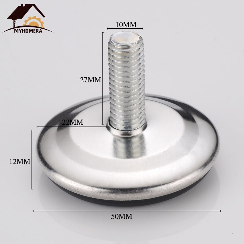 Myhomera 8Pcs Steel Furniture Legs Tea Table Cabinet Shelf Leg Pad Anti-slip Base Adjustable DIY Leveling Feet 13mm 18mm 27mm: 10mmx27mm