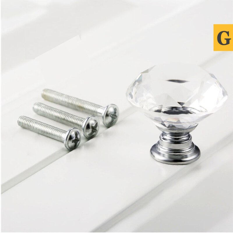 30 Mm Diamond Shape Crystal Glass Knoppen Kast Trekt Lade Knoppen Keukenkast Handvatten Handvat Hardware