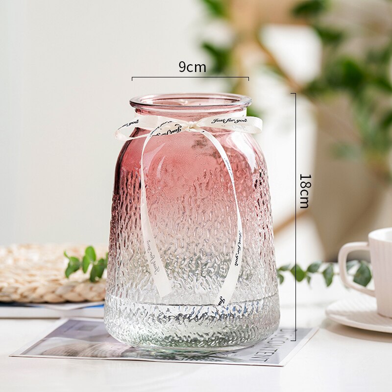 Machepot-jarrón de cristal con degradado para decoración del hogar, maceta creativa para flores, vasos para plantas, mesa y Escritorio: Style-C