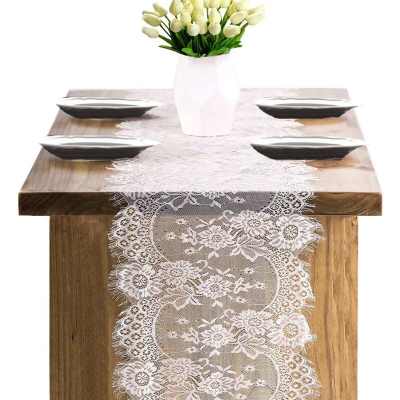 Chemin de Table en dentelle 36x300cm, décoration de mariage, thème blanc, chemin de Table, décoration d&#39;hôtel, Banquet, offre spéciale