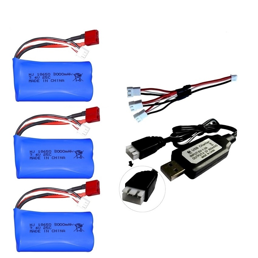Batterie Pour Wltoys 144001 A959-B A969-B A979-B K929-B 12428 12423 10428 RC Voiture Pièces De Rechange 18650 2S 7.4V 3000mah lipo Batterie: Marron