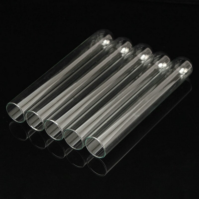 12Pcs/lot Length 180/200/300mm Transparent Glass Test Tubes with Round Bottom for School/Laboratory Glassware