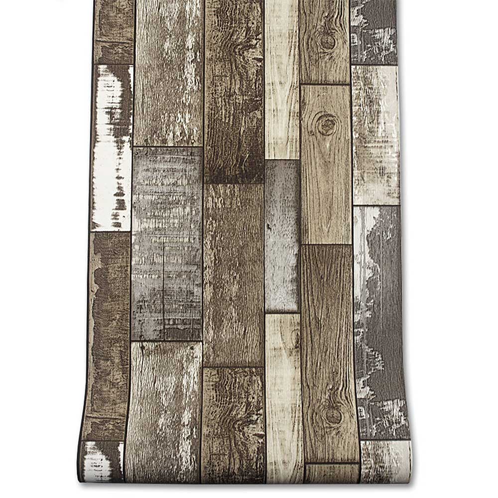 53CM×10M Wallpapers Retro Old Personality Wood Plank Wallpaper Bar Restaurant Clothing Store Cafe Background Wallpaper: 2