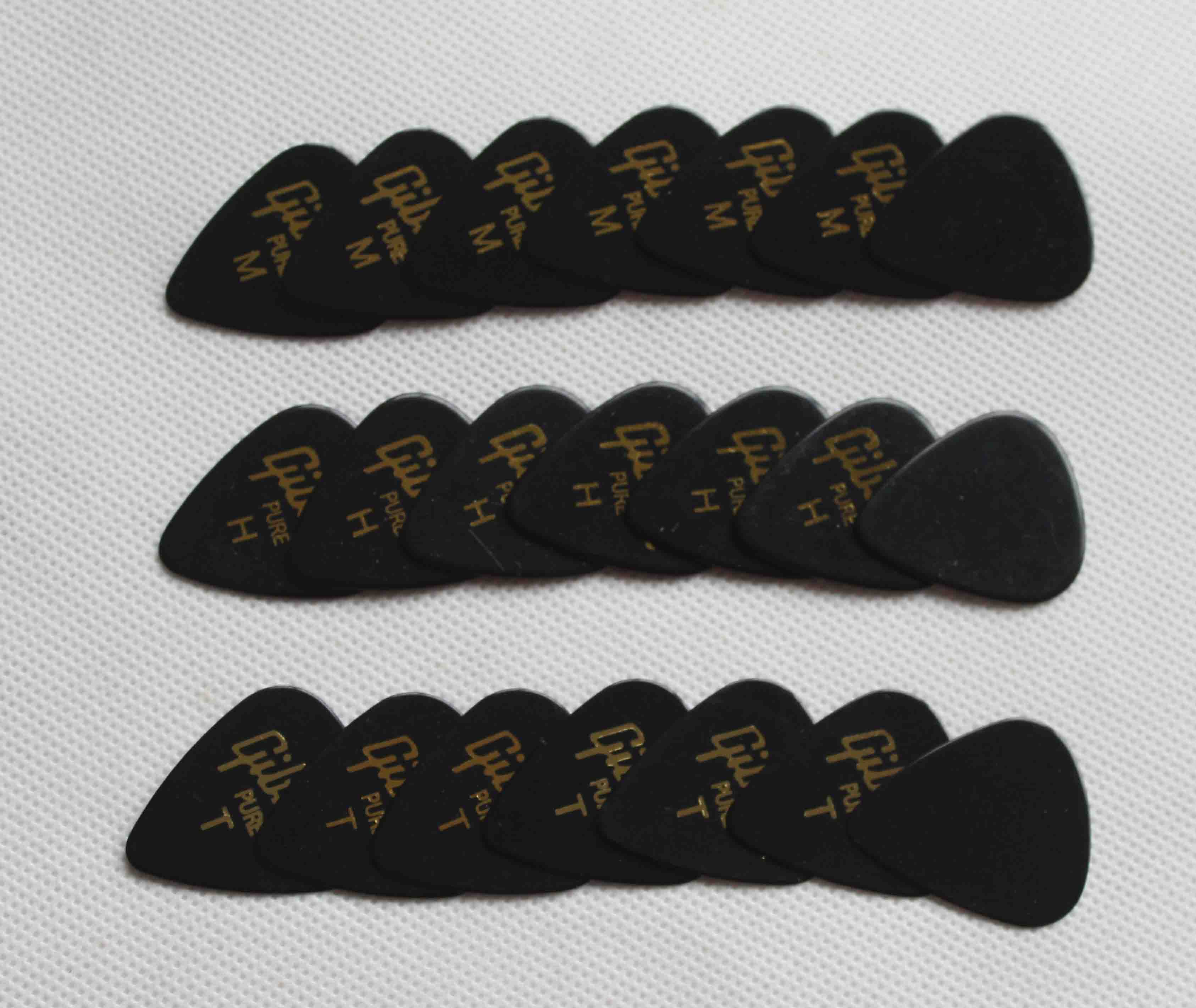 Zwarte kleur celluloid plectrums met gold logo afdrukken, Picks Plectrums voor akoestische, klassieke en elektrische gitaren