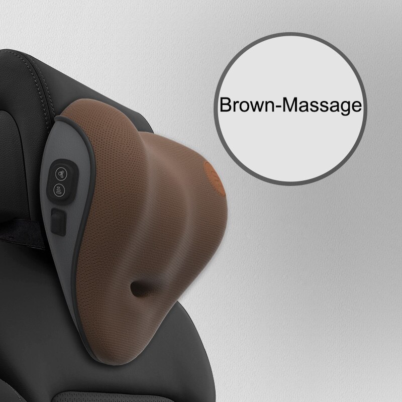 Jinserta massage bil nakkepude rebound hukommelse skum bil nakkestøtte nakkepude til bilsæde flyvning kontorstol: Brun-massage