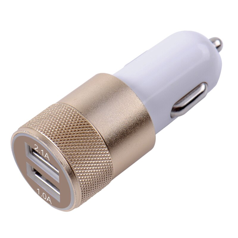 USB 2-Port Rapid-charge Car Charger Quick Charging Cell Phone Charger For IPhone Ipad Samsung Huawei Xiaomi Rapid Car Cable: gold
