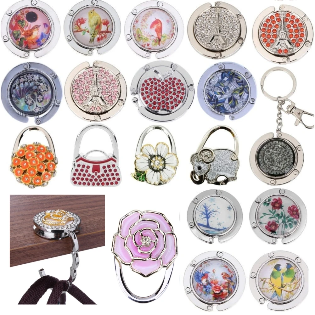 Tisch tasche Haken Handtasche KleiderbüGel Haken Tisch tasche Haken einzigartige Kristall Strass Dekoration Teile Zubehör Halfter für Tisch tasche