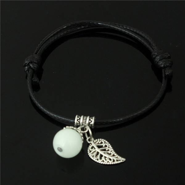 Moda luminosa grânulo folha pingente pulseira homens trançado corda corrente casal o ano de nascimento pulseira para mulher estudante jóias: 05