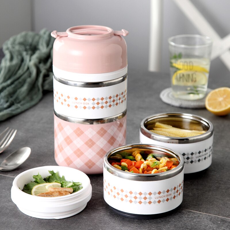 Japanese Thermos Lunch Box for Food Container Stainless Steel Thermal Food Storage Container 1 2 3 Tier Insulated Bento Box