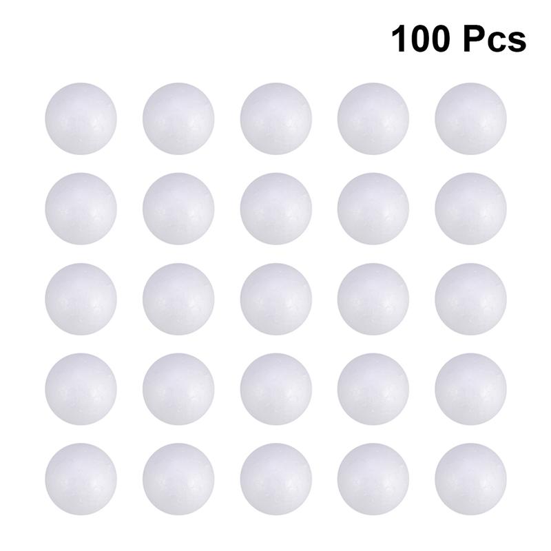50/100 stk bryllupsdekorasjon modellering håndverk solide polystyrenskumkuler runde kuler diy ting (fast 6/5/4/3/2cm)