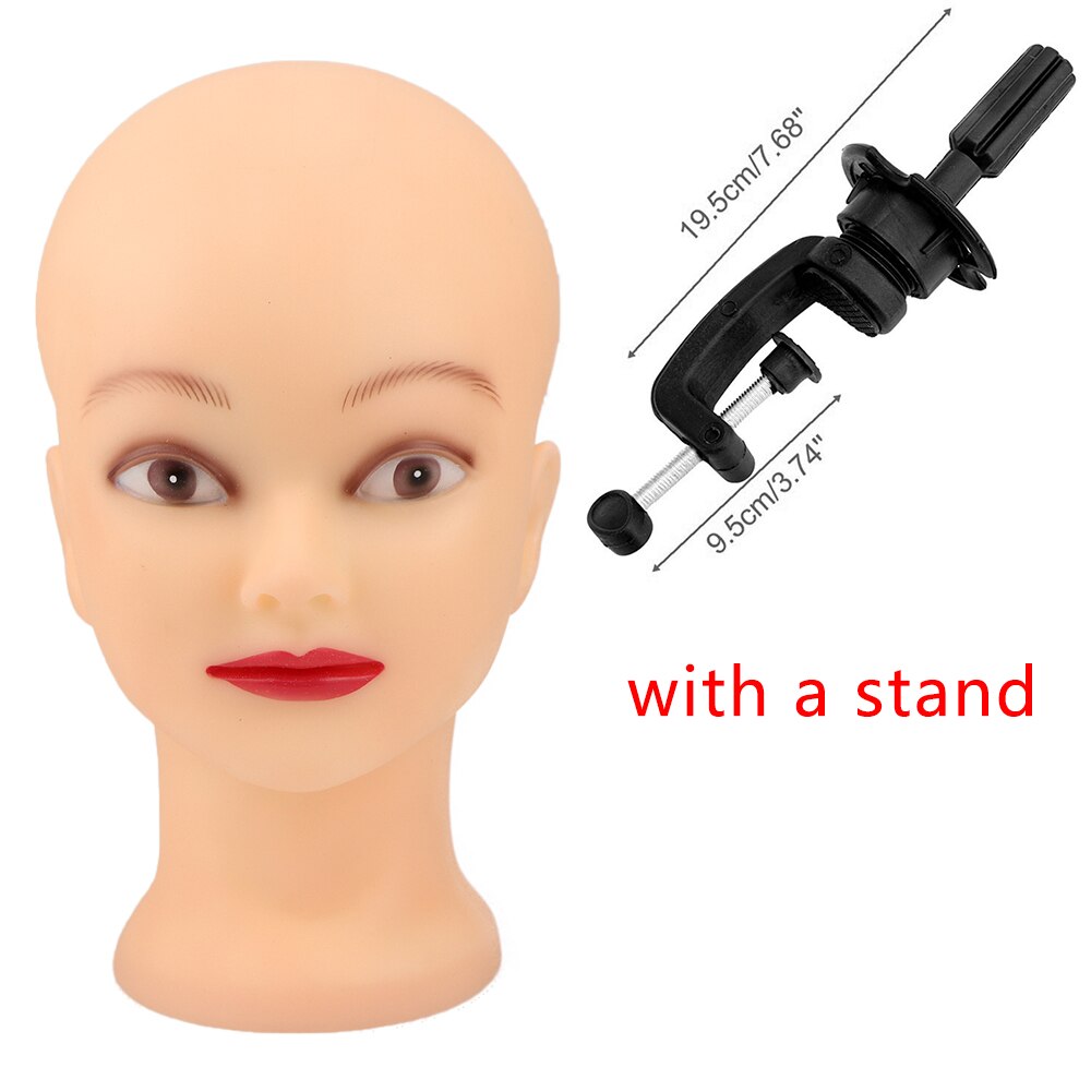 SaleProfessional Bald Mannequin Head With Stand Female Manikin Head For Wigs Hats Jewelry For Women Girls: head with stand A