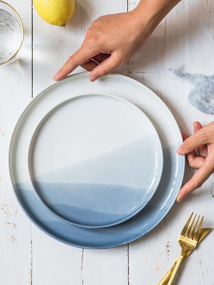 Porcelana płytkie Talerze okrągłe naczynia Talerze na owoce sałatka makaron deser świąteczne Talerze Obiadowe płytkie Talerze BG50DP