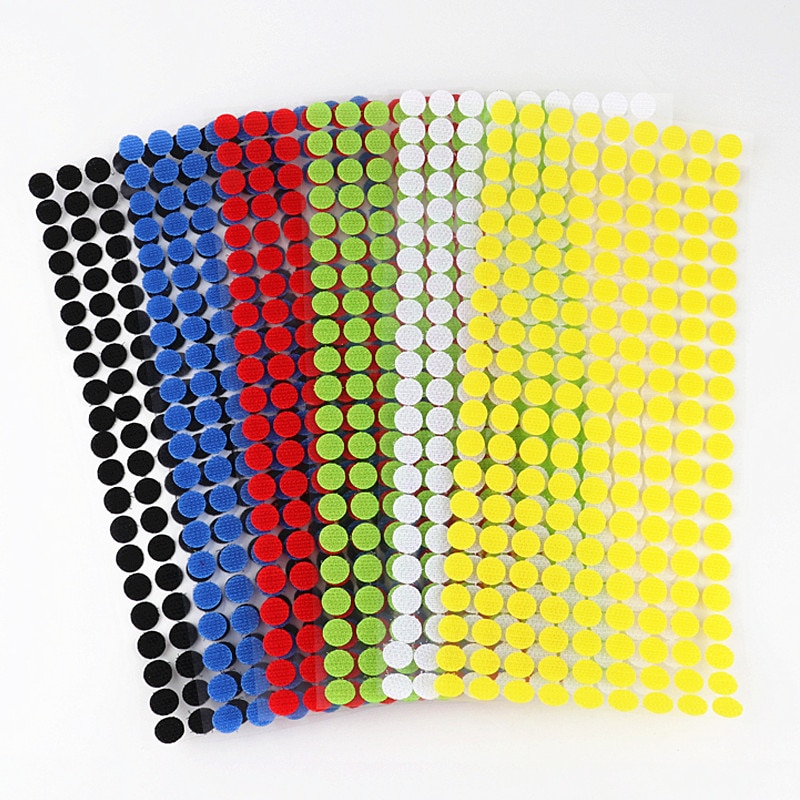 15mm krog og løkke magisk tape velcros prikker klistermærker selvklæbende tape farver nylon fastgørelse boob tape klittenbandsluiting tape