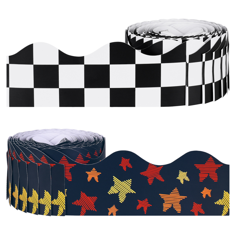 80 feet Border Stickers Bulletin notice Board Borders Stickers DIY Space Pattern Decor for School Office Blackboard Chalkboard: c3