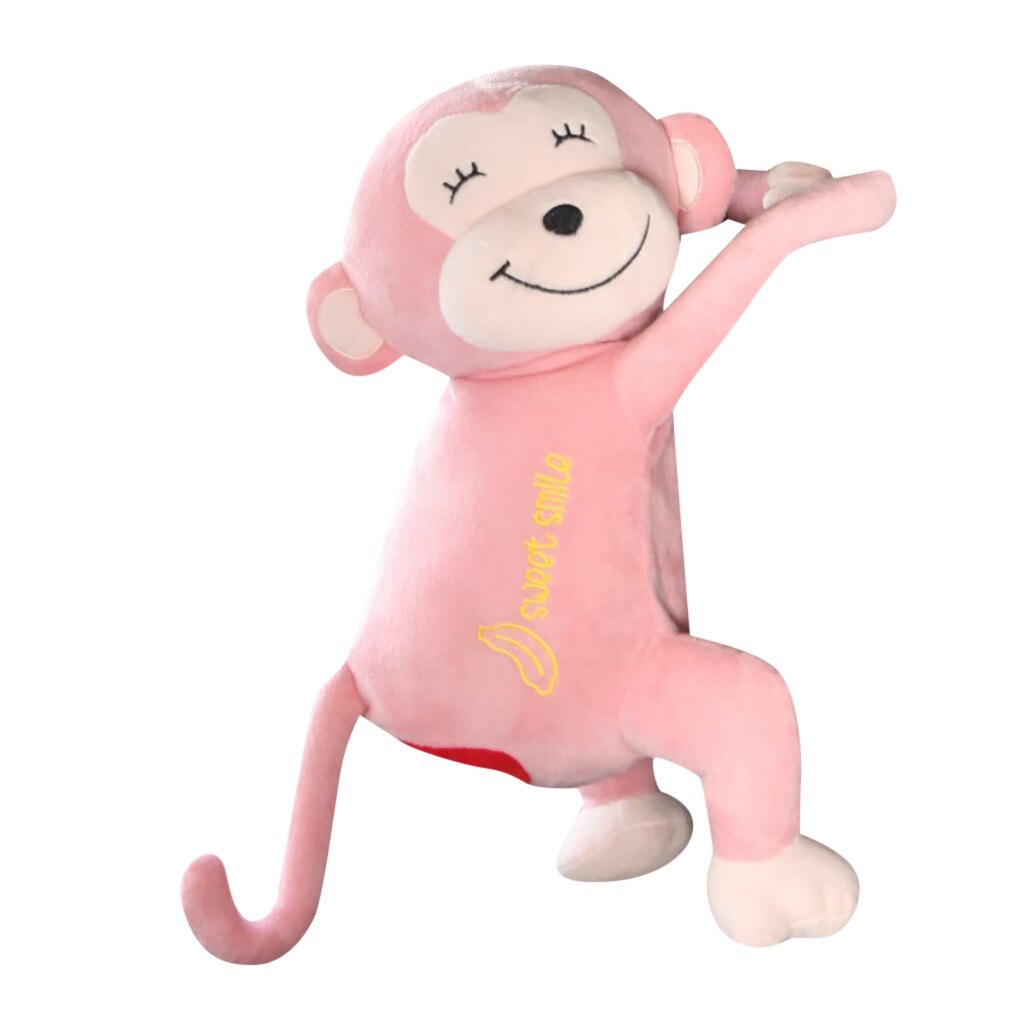 Draagbare Aap Zakdoek Doos Thuis Auto Zakdoek Doos Servet Doos Tissue Papier Organisator Container: pink