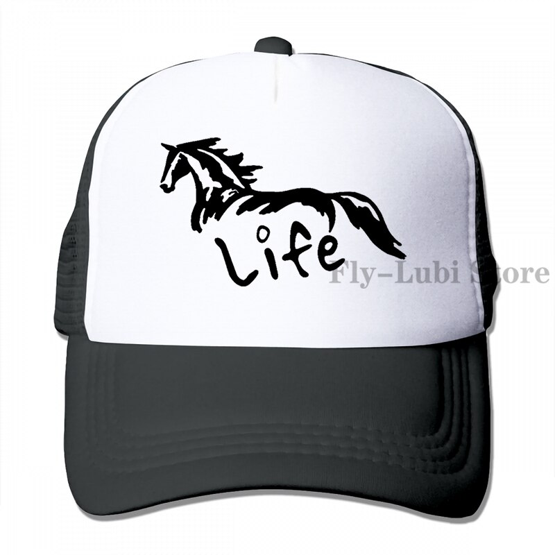 Horse Life Baseball cap men women Trucker Hats adjustable cap: 3-Black