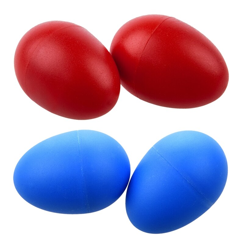 -2 par plastisk percussion musikalsk æg maracas shakers rød & blå: Default Title