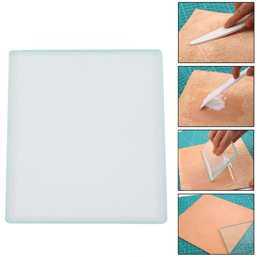 Nahkatyövälinesarjat nahan kiillotus karkaistu lasi kiillotuskone slicker nahka askartelutyökalut 130 x 100 x 8mm vaatteisiin