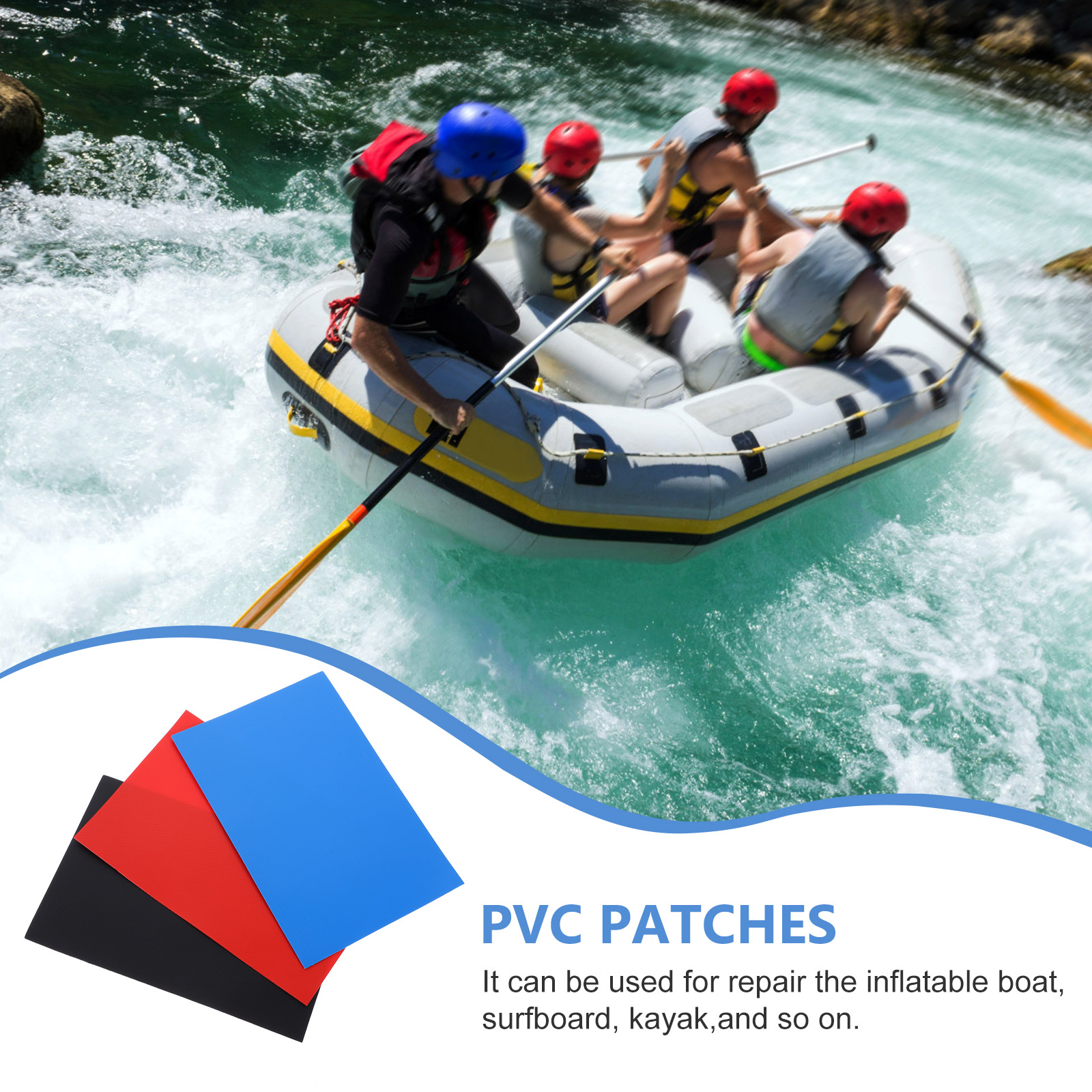 3Pcs Quick Repair Patch Inflatable Surfboard Patch Outdoor Repair Supply PVC Patch for Surfboard