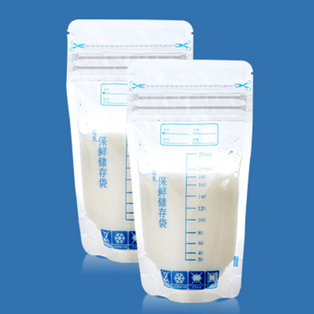 30pcs 250ml Veilig Vriezer Tas Labels Moedermelk Opslag Babyvoeding Babyvoeding Opslag Disposable Melk Voedsel Opslag