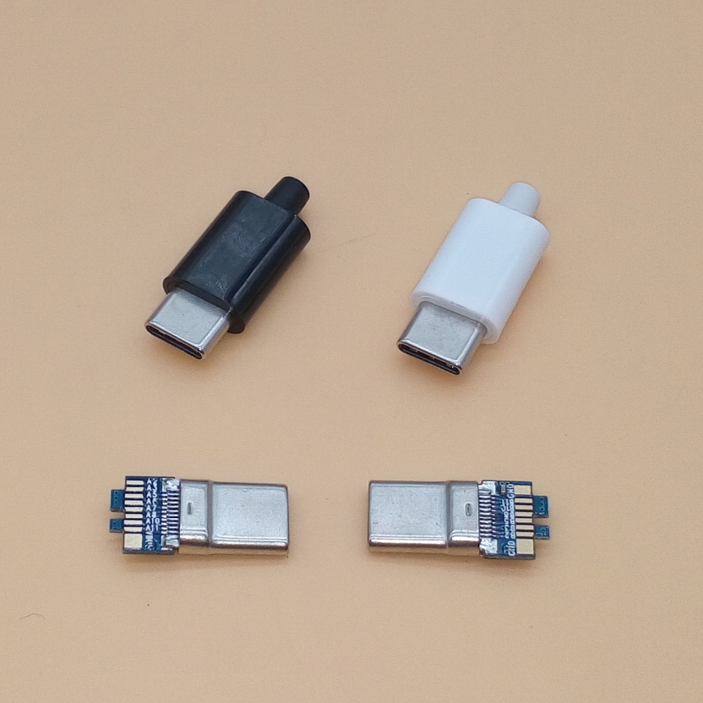 2Set Usb 3.1 Type C Male Plug Lassen Dubbelzijdig Data Opladen Plug Connector