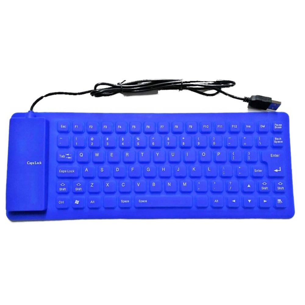 Neue Faltbare Silikon Tastatur USB Verdrahtete Silizium Schutz Haut Weiche Wasserdichte rollen hoch Kieselsäure Gel Tastatur für Laptop Notizbuch: Blau