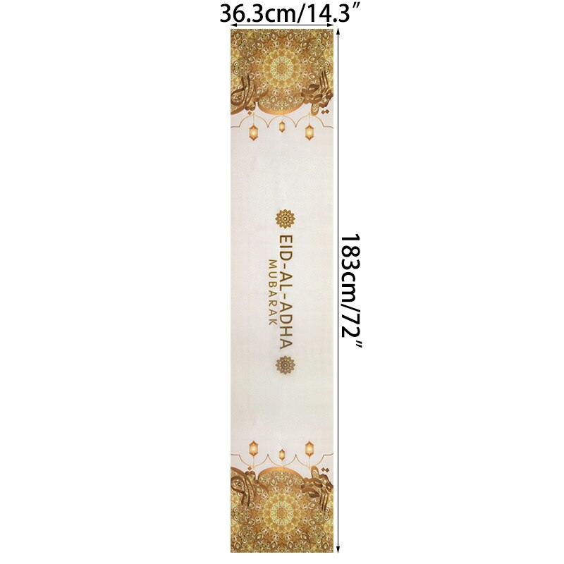 Eid Mubarak Tafelloper Tafelkleed Ramadan Kareem Eid Al-Fitr Decoratieve Tafelkleed Cover Voor Thuis Islamitische Mubarak Party decor: B05