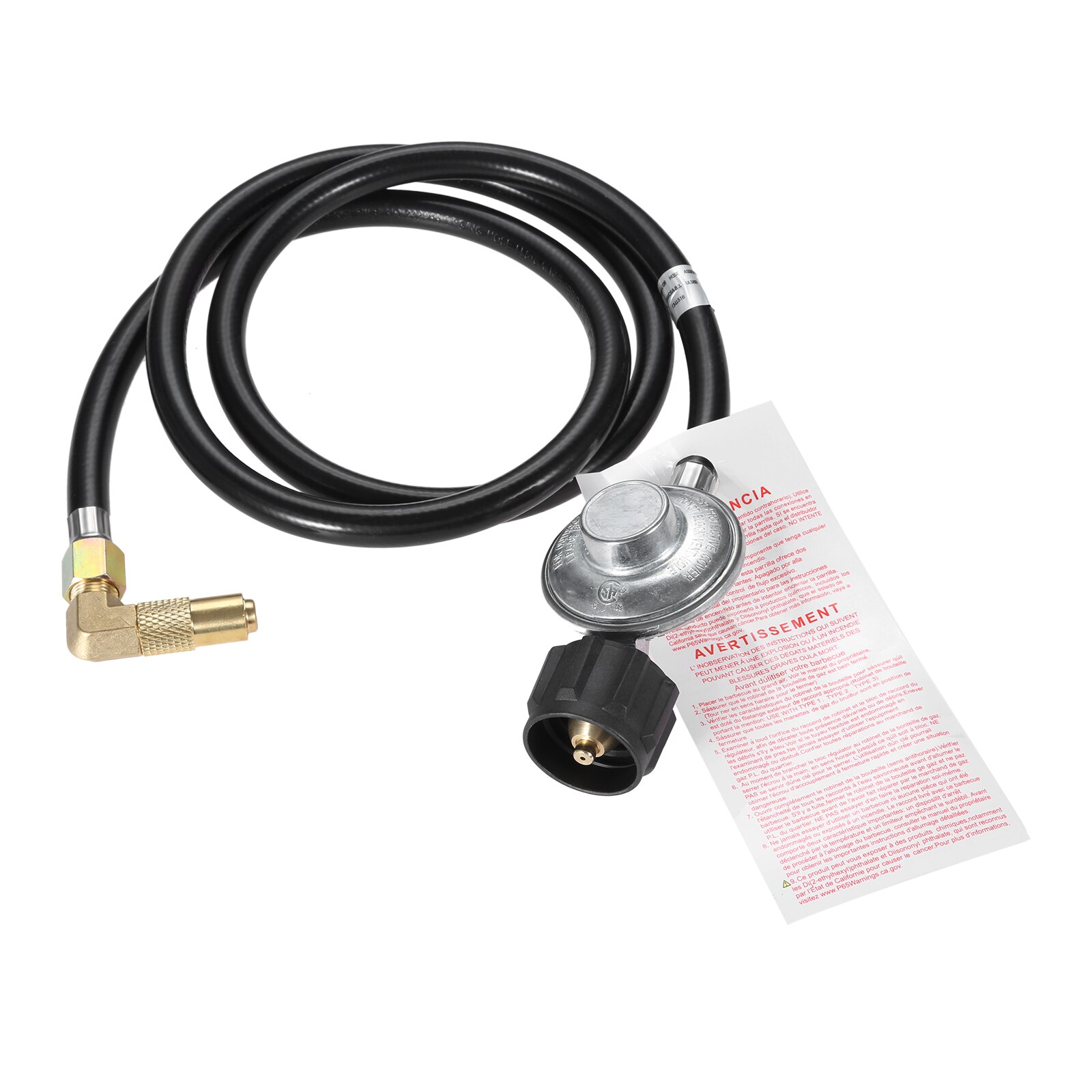 5 Feet QCC1 Propane Regulator and Hose with 90 Degree Elbow Adapter for 17" and 22" Blackstone Tabletop Camper Grill