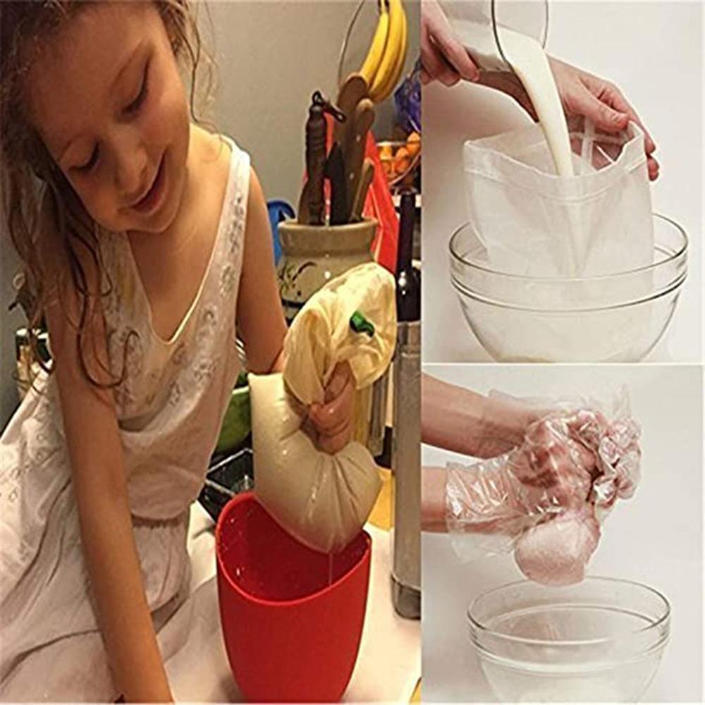 2Stck Profi murmeln Milch Tasche Filter Tasche Mehrweg Milch Tasche & Alle Zweck Lebensmittel Sieb Lebensmittel Klasse Sack eine filtre Küche Werkzeuge N4