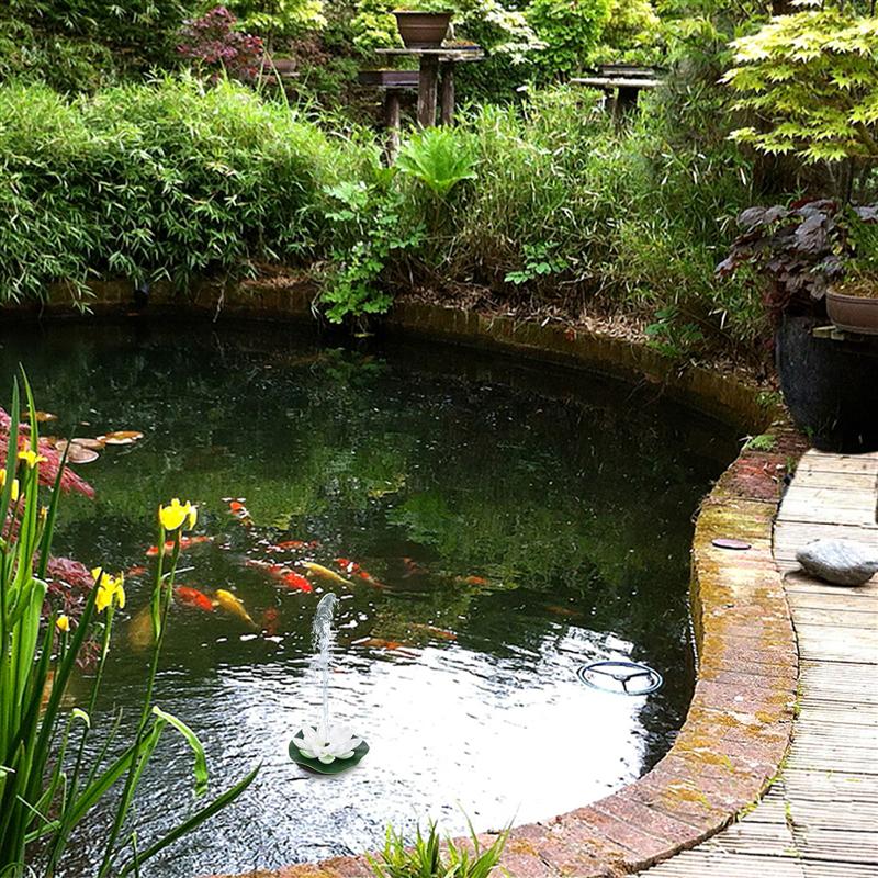 1Pc Garden Pool Pond Fountain Solar Fountain Outdoor Solar Fountain (White)