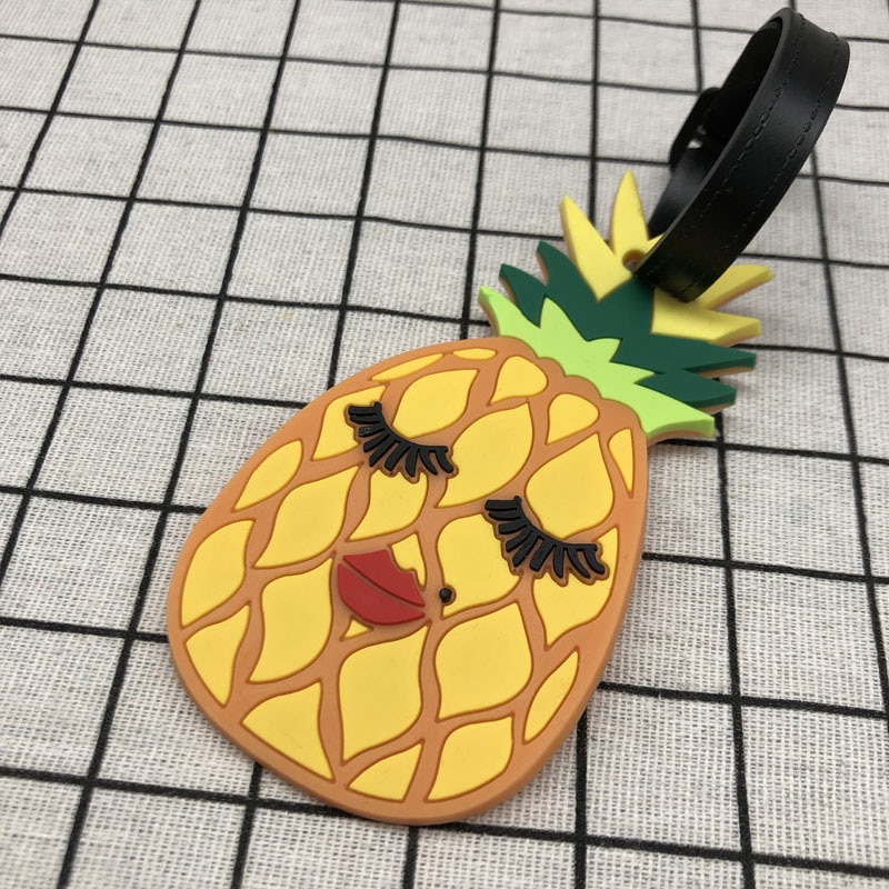 Ananas Reise Zubehör Kreative Gepäck Tag Silica Gel Koffer ID Adresse Halter Gepäck Internat Tags Tragbare Label PVC