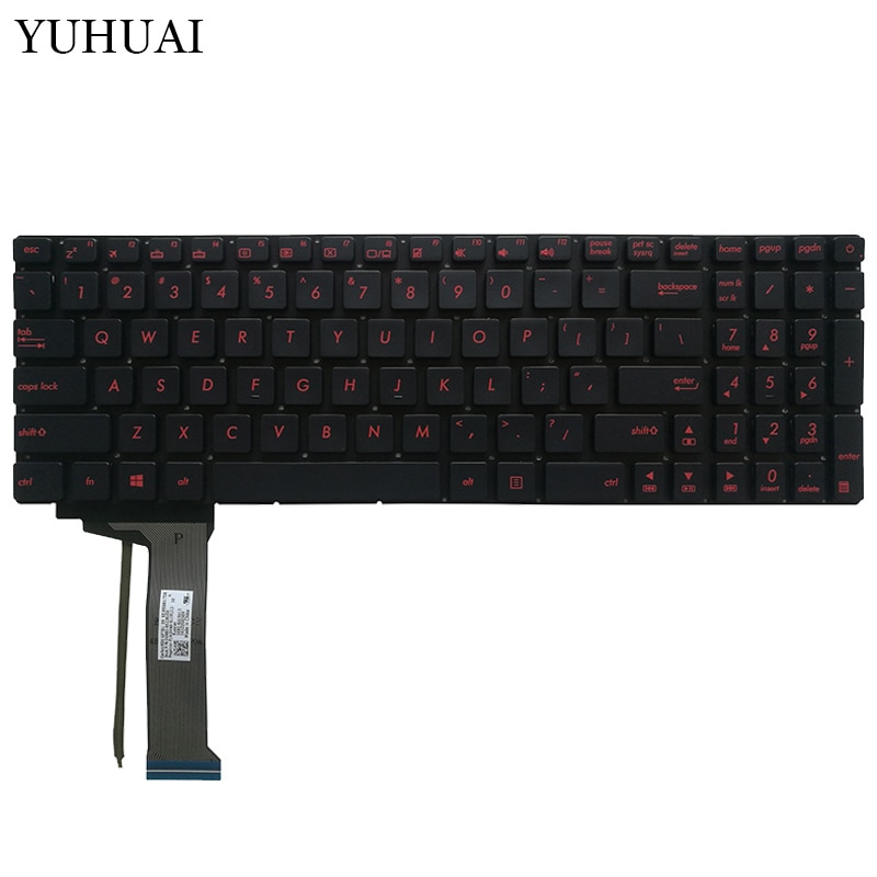 US backlit black laptop keyboard FOR ASUS GL552 GL552J GL552JX GL552V GL552VL GL552VW N552VW N552VX G771JM G771JW silver/red