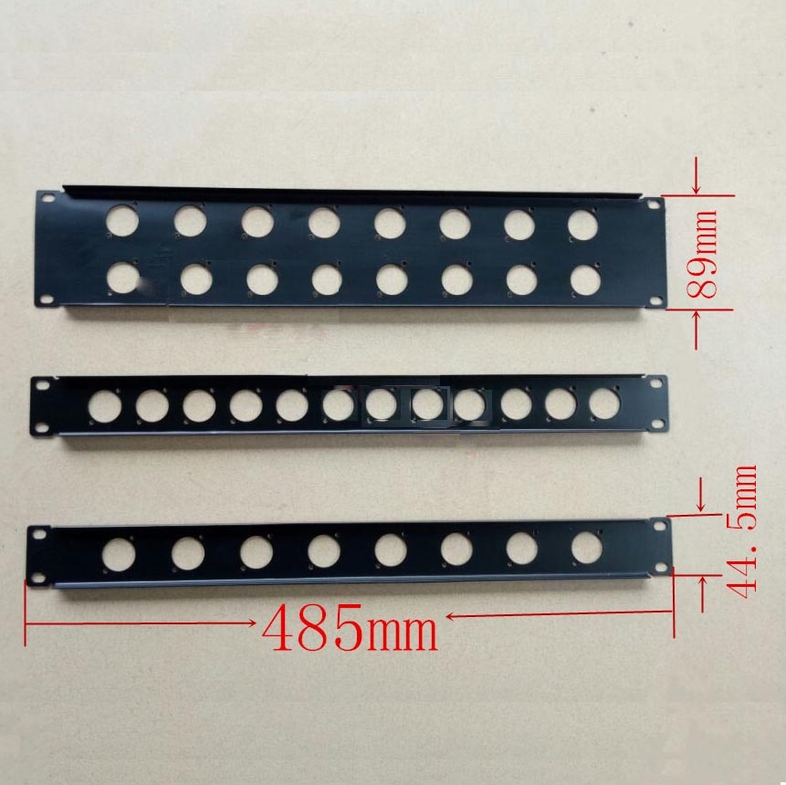 2pcs/lot 2U XLR 16 Way Patch Panel 19" Rack Panel without connectors