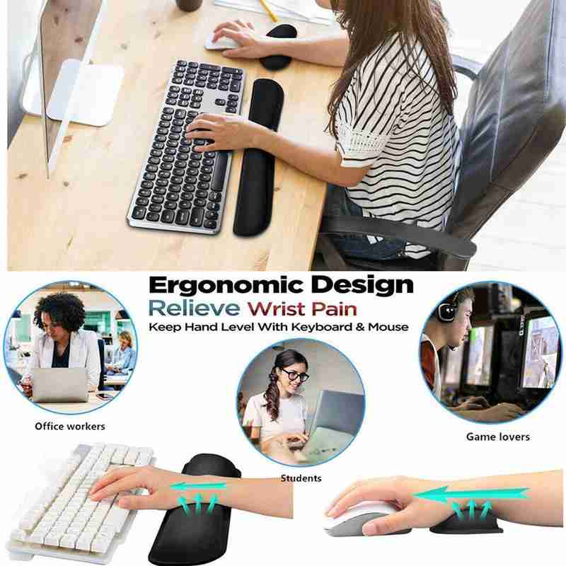 Memory Foam Keyboard Wrist Rest Pad Hand Computer Memory Foam Set Comfort Rest Support Cushion For Office
