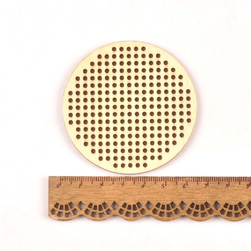 10Pcs Heart Round Cross Stitch Hole Carving Wooden Scrapbooking Craft for Embellishments Handmade Diy Handicraft Decor mt2564: 4