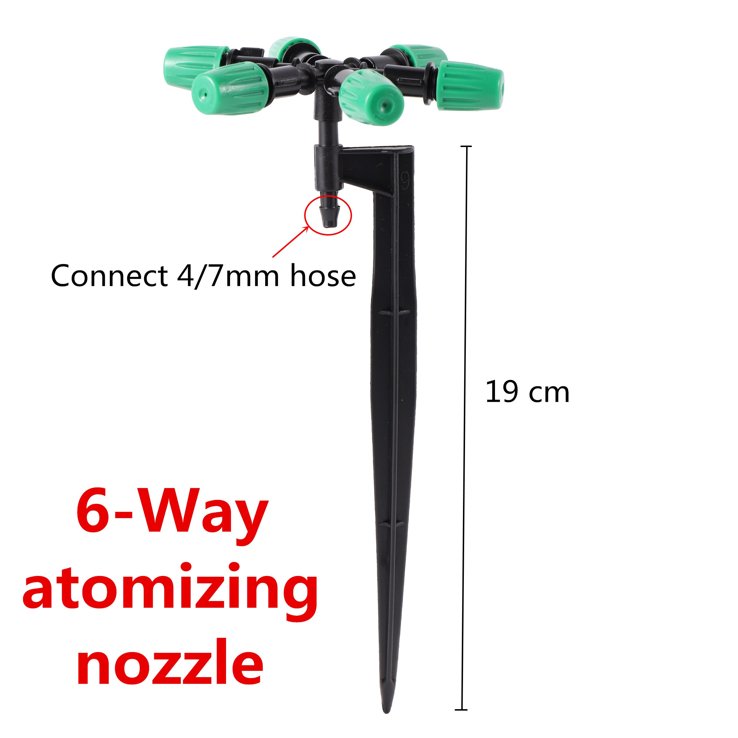 Atomizing Misting Nozzle 4/5/6/7 Way Sprayer With Holder Stand Garden Flower Fruit Tree Agriculture Watering Tool: 6 Way