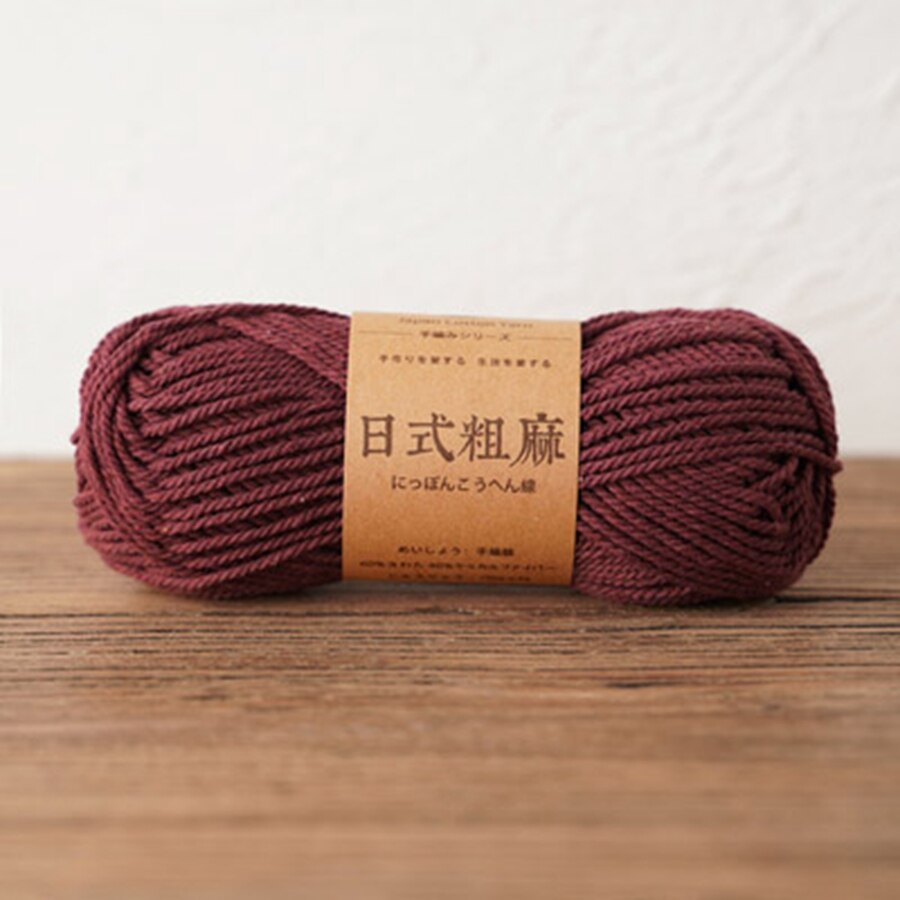 Hilo de algodón grueso de estilo japonés respetuoso con el medio ambiente, 50g, antipelusas, alta tenacidad para ganchillo a mano, bolso, sombrero: 012