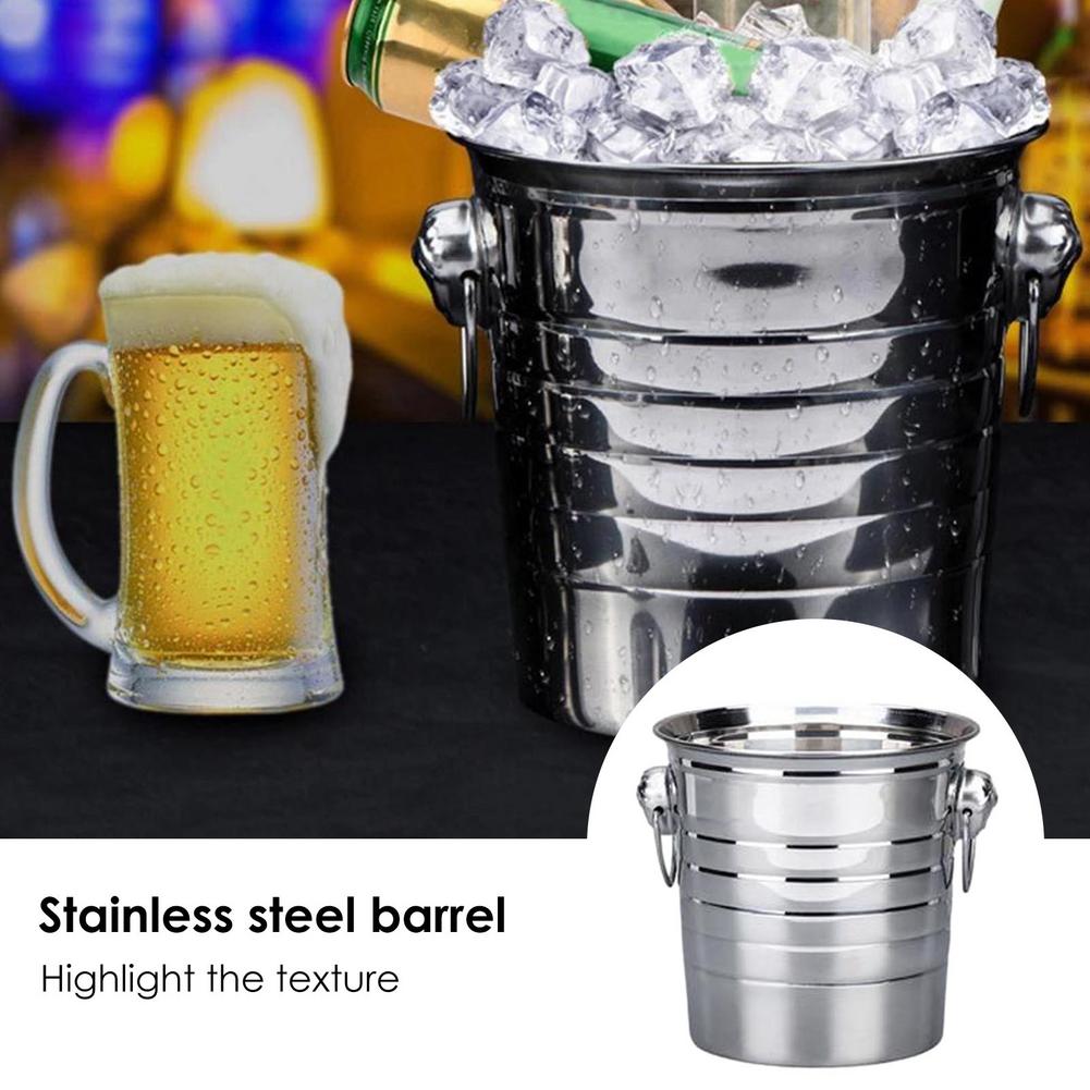 Ice Bucket Stainless Steel With Handles For Party Beer And Drinks Holds A Large Amount Of Ice Easy To Clean Nonslip And Stable
